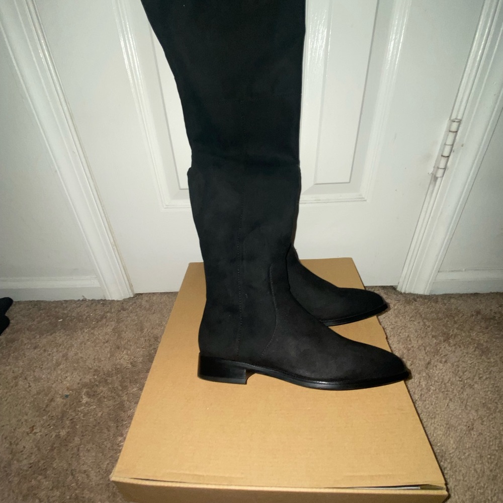 Women J.Crew over the knee black boots